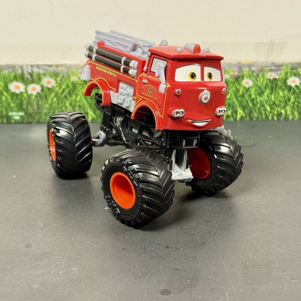 Disney Pixar Cars Custom Monster Truck Radiator Springs Fire Truck Red 1:64